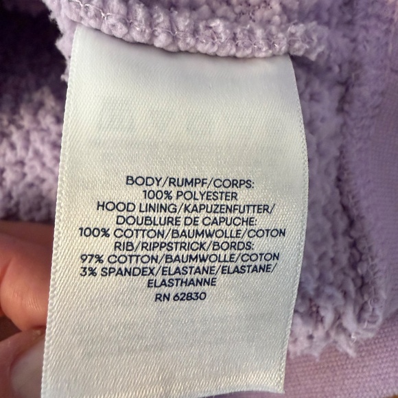 LANDS' END Kids Sherpa Fleece Hoodie in Light Purple (Size Small) - Picture 4 of 8